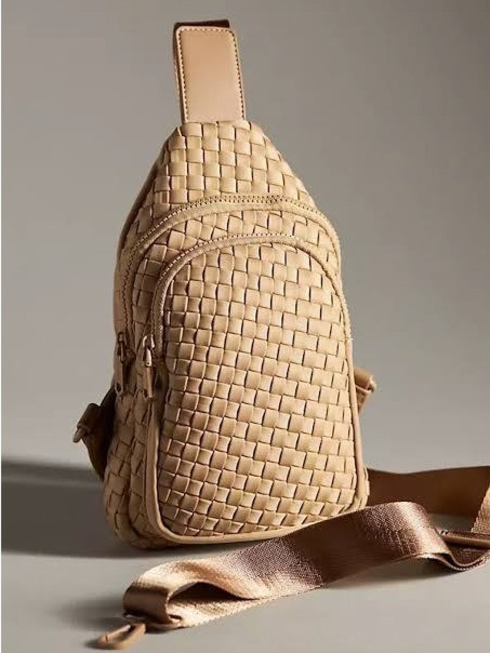 Anthropologie Woven Belt Bag in Tan